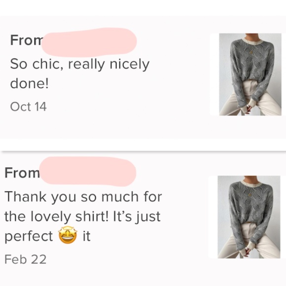 Rouge! Black and White Wave Pattern Sweater - Picture 9 of 10